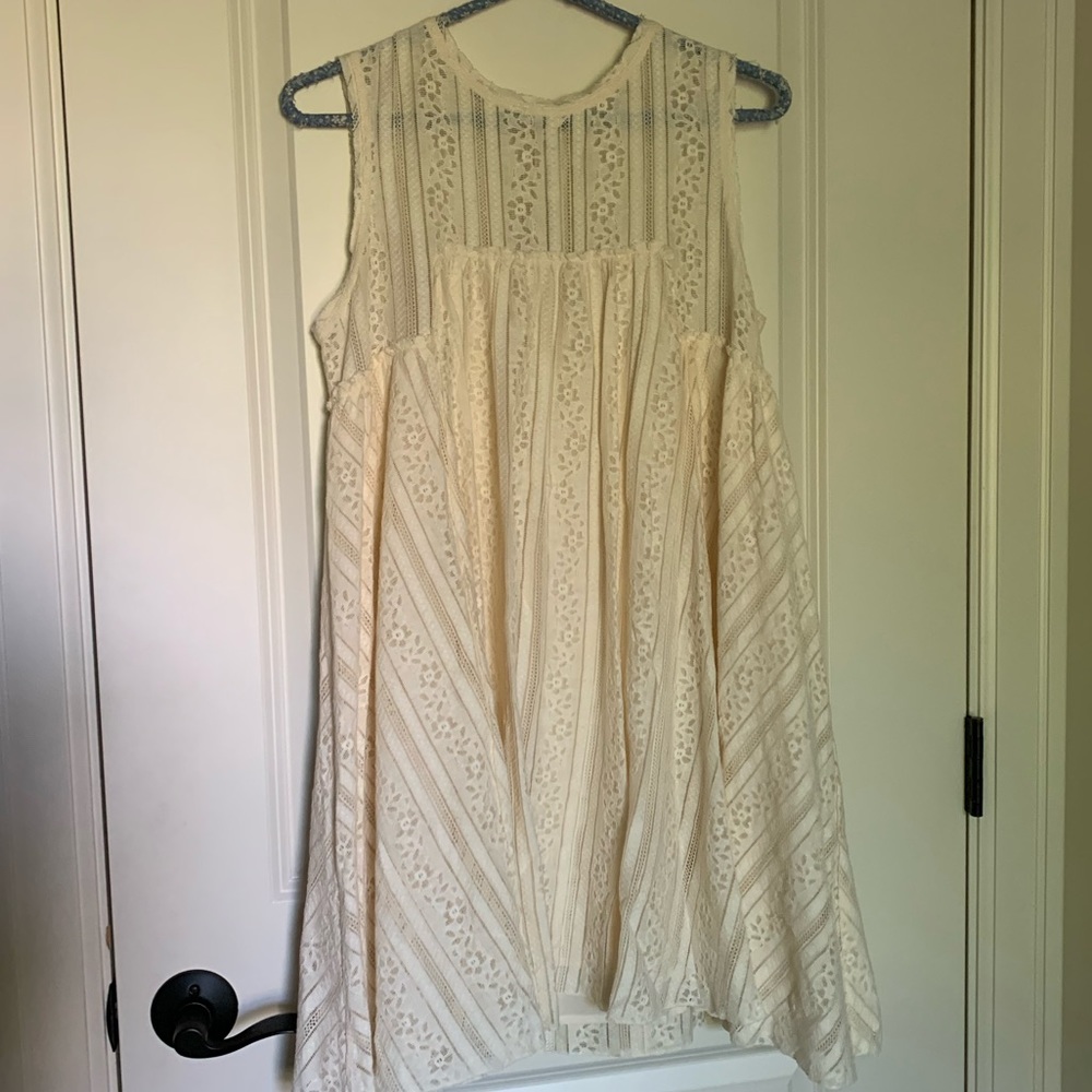 Free People Cream Lace Babydoll Dress